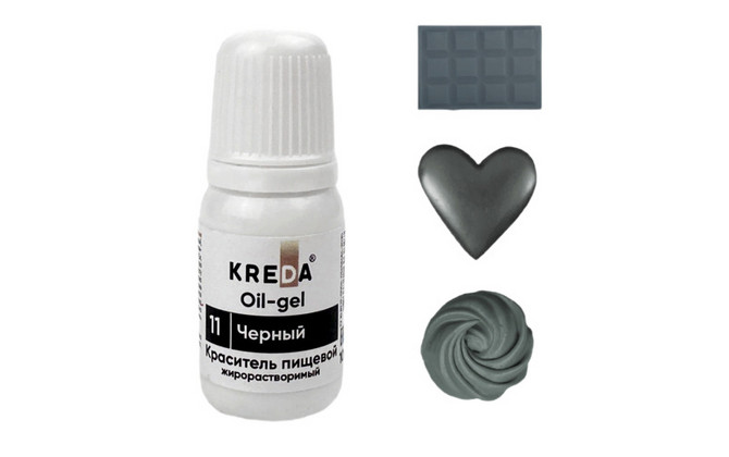 Краситель Жирорастворимый KREDA Oil-gel Черный №11, 10мл | Кремико