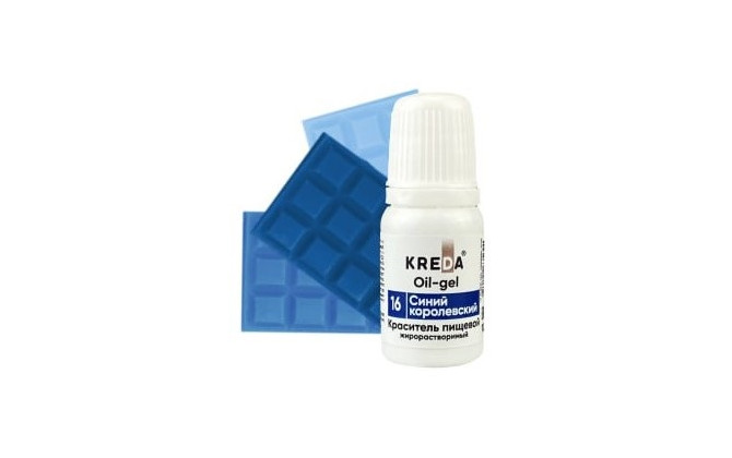 Краситель Жирорастворимый KREDA Oil-gel Синий Королевский №16, 10мл | Кремико