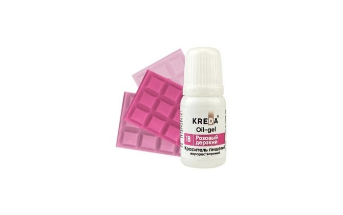 Краситель Жирорастворимый KREDA Oil-gel Розовый Дерзкий №18, 10мл | Кремико