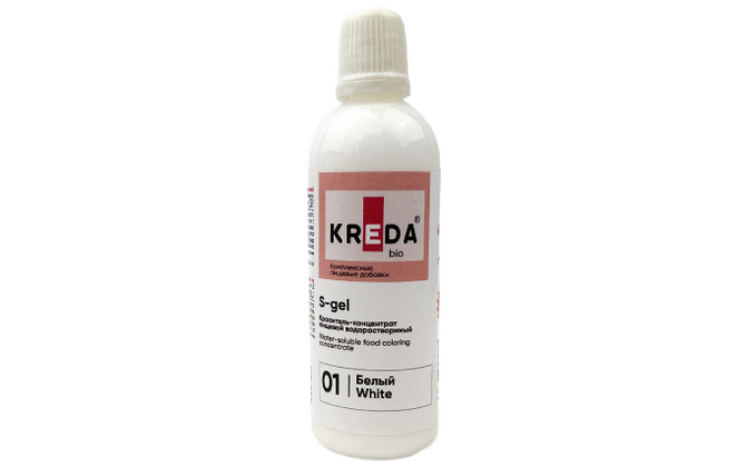 Краситель водорастворимый KREDA S-gel Белый №01, 80мл | Кремико